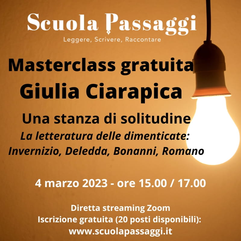GIULIA CIARAPICA masterclass scrittrici italiane deledda invernizzi bonanni 2023