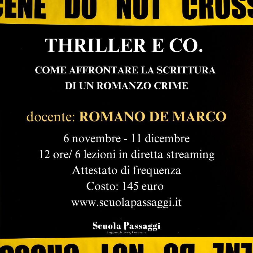 Card scelta Corso romanzo Crime Romano De Marco