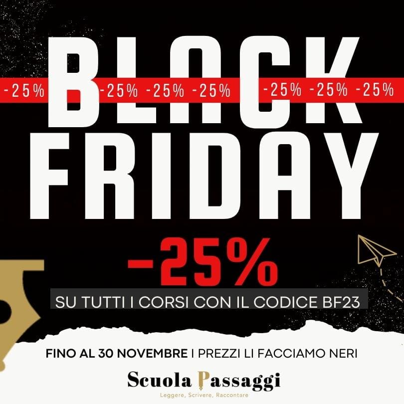 Black Friday 2023 sconti corsi scrittura